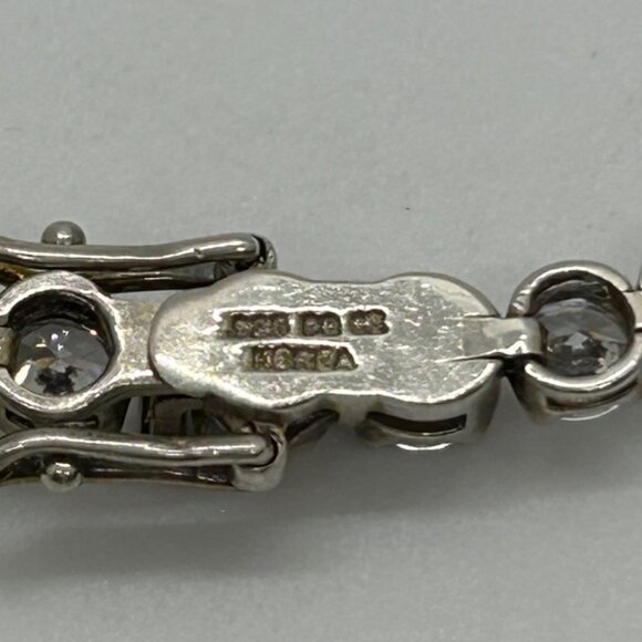 Sterling Silver Tennis Bracelet Diamonique Cubic Zirconia  7.75 Inches - Picture 9 of 13